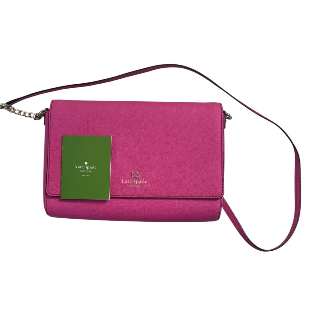 Kate Spade Carson Convertible Crossbody Bag Pink Ruby Saffiano Leather